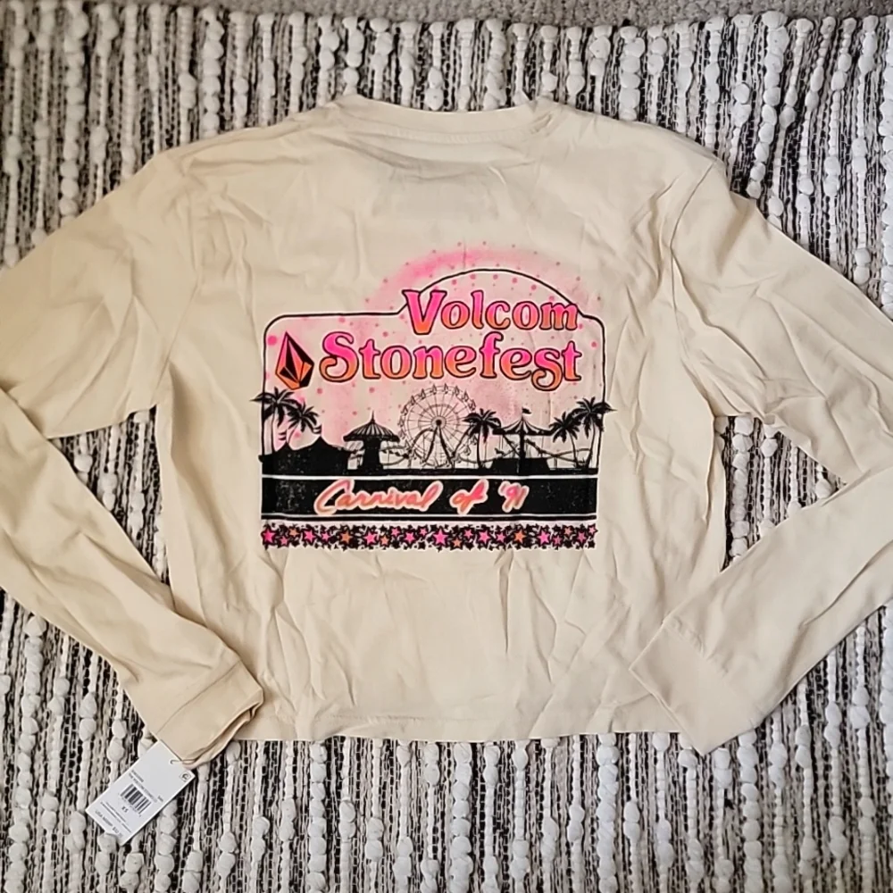 Volcom Cream Stonefest Shirt Size XS - Picture 2 of 6